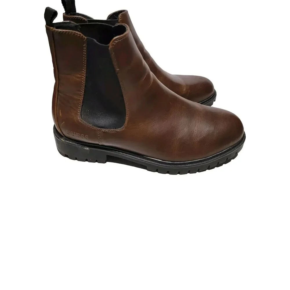 Guess GMDAMING-Slip On Elastic Ankle Cognac Brown Boots Mens Size 10.5